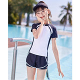 ジュニア 水着 女の子 セパレート 通販 半袖 半ズボン ハーフパンツ ラッシュガード トップス 上下 日焼け対策 紫外線対策 可愛い かわいい おしゃれ オシャレ プール 海 川遊び