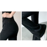 フレアパンツ レディース デニム 通販 デニムパンツ ジーパン ジーンズ ベルボトム ストレッチ 伸縮性 ブーツカット ボタン ファスナー 薄手 ポケット カジュアル ナチュラル きれいめ