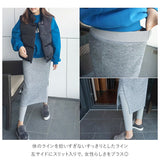 ウエストゴム スカート ひざ丈 通販 レディース 膝丈 タイトスカート 裏地起毛 裏起毛 スリット レギンス付き スパッツ レギンス レギンス付きスカート ゴム 冷え対策 防寒 秋冬