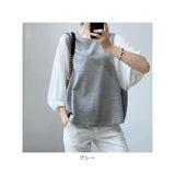 ブラウス レディース 7分袖 通販 パフスリーブ ドッキング カットソー 無地 フェミニン カジュアル きれいめ シンプル 大人 ギンガムチェック パワショル かわいい 韓国 春 夏 秋