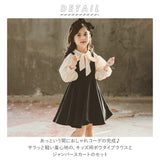 子供 服 女の子 セットアップ 通販 ジャンパースカート スカート ブラウス シャツ サロペットスカート 上下セット エレガント フォーマル リボン 蝶結び フレア トップス 子供服 子供 服