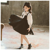 子供 服 女の子 セットアップ 通販 ジャンパースカート スカート ブラウス シャツ サロペットスカート 上下セット エレガント フォーマル リボン 蝶結び フレア トップス 子供服 子供 服