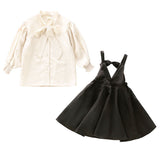 子供 服 女の子 セットアップ 通販 ジャンパースカート スカート ブラウス シャツ サロペットスカート 上下セット エレガント フォーマル リボン 蝶結び フレア トップス 子供服 子供 服