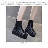 厚底ブーツ レディース 通販 ショートブーツ レディースブーツ 編み上げブーツ レディースブーツショート レースアップブーツ ショート ブーツ 厚底 歩きやすい 履きやすい ショート丈