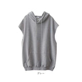 ベスト レディース ジレ ノースリーブ フード付き 通販 プルオーバー トレーナー パーカー 羽織り カットソー Tシャツ レイヤード 重ね着 そで無し 袖無し そでなし トップス 大人