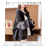 パーカー ジャケット 長袖 レディース 通販 ブルゾン スウェット 上着 羽織り 羽織 アウター 前開き フード付き フード ロング丈 ロング ロゴ 体型カバー ゆったり 秋 冬 カジュアル 秋服