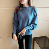 ニットセーター 通販 ニットトップス 長袖 ラウンドネック レディース ドルマンニット ボートネックリブニット カジュアル シンプル 柔らかい おしゃれ かわいい 可愛い 大人 女性 ニット