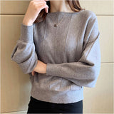 ニットセーター 通販 ニットトップス 長袖 ラウンドネック レディース ドルマンニット ボートネックリブニット カジュアル シンプル 柔らかい おしゃれ かわいい 可愛い 大人 女性 ニット