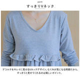 マタニティ ワンピース 通販 授乳服 妊婦服 ロング マキシ 長袖 産前 産後 マタニティー マタニティウェア ルームウェア 部屋着 胸フリル Vネック 授乳口 授乳 ファスナー フォーマル