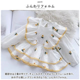 子供服 女の子 通販 トップス シャツ 長袖 カットソー 子ども服 ベビー服 刺繍 フリル 通園 通学 春 秋 外出 お出かけ ブラウス シンプル 袖ゴム 丸首 ラウンドネック 背中ボタン