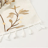 テーブルランナー オシャレ 通販 テーブルセンタークロス おしゃれ テーブルマット センター ベッドランナー テーブル 机 食卓 マット クロス 装飾 飾り 防汚 防塵 刺繍 タッセル リーフ