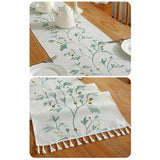 テーブルランナー オシャレ 通販 テーブルセンタークロス おしゃれ テーブルマット センター ベッドランナー テーブル 机 食卓 マット クロス 装飾 飾り 防汚 防塵 刺繍 タッセル リーフ