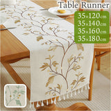 テーブルランナー オシャレ 通販 テーブルセンタークロス おしゃれ テーブルマット センター ベッドランナー テーブル 机 食卓 マット クロス 装飾 飾り 防汚 防塵 刺繍 タッセル リーフ