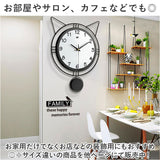 掛け時計 音がしない 通販 29×40cm 壁掛け時計 掛時計 インテリア時計 振り子時計 ネコ模様 猫模様 電池 クロック インテリアクロック アナログ オシャレ かわいい 静か 静音 連続秒針