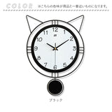 掛け時計 音がしない 通販 35×49cm 壁掛け時計 掛時計 振り子時計 クロック インテリアクロック 電池 アナログ 連続秒針 インテリア時計 オシャレ ネコ模様 猫模様 かわいい 静か 静音