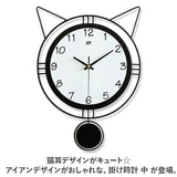 掛け時計 音がしない 通販 35×49cm 壁掛け時計 掛時計 振り子時計 クロック インテリアクロック 電池 アナログ 連続秒針 インテリア時計 オシャレ ネコ模様 猫模様 かわいい 静か 静音