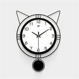 掛け時計 音がしない 通販 35×49cm 壁掛け時計 掛時計 振り子時計 クロック インテリアクロック 電池 アナログ 連続秒針 インテリア時計 オシャレ ネコ模様 猫模様 かわいい 静か 静音