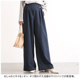 ワイドパンツ レディース きれいめ 通販 タックパンツ フレアパンツ ガウチョパンツ ワイド パンツ ロング タック カジュアル 無地 大きいサイズ 体型カバー ゆったり 秋 冬 ボトムス