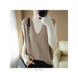 ニットベスト ノースリーブ レディース 通販 ニット ベスト 重ね着 ニットチョッキ チョッキ レイヤード レディースベスト セーター Vネック プルオーバー きれいめ 袖なし 上品 無地