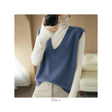 ニットベスト ノースリーブ レディース 通販 ニット ベスト 重ね着 ニットチョッキ チョッキ レイヤード レディースベスト セーター Vネック プルオーバー きれいめ 袖なし 上品 無地