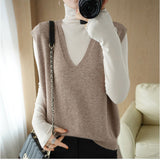 ニットベスト ノースリーブ レディース 通販 ニット ベスト 重ね着 ニットチョッキ チョッキ レイヤード レディースベスト セーター Vネック プルオーバー きれいめ 袖なし 上品 無地