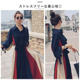 ワンピース 秋冬 きれいめ 通販 長袖 女性 レディース ひざ下丈ワンピ 春 秋 冬 かわいい 可愛い 体型カバー vネック 襟付き おしゃれ ワンピ オフィス 通勤 ゆったり 上品 カジュアル