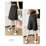 キュロット レディース パンツ 膝丈 通販 ハーフパンツ 半ズボン フェイクスカート ショートパンツ ガウチョパンツ スカーチョ スカート風 ひざ丈 ハイウエスト ウエストゴム ボタン