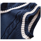 ベスト 制服 スクールベスト 通販 ニット セーター 学生服 V ネック ライン入り ストライプ 中学生 高校生 男女兼用 ガールズ ボーイズ 学生 スクール 通学 かわいい