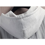 半袖パーカー メンズ 夏用 通販 パーカー 半袖 夏 フード付きTシャツ プルオーバーパーカー Tシャツ トップス 薄手 切り替え レイヤード風 通気性 速乾性 シンプル カジュアル 重ね着風
