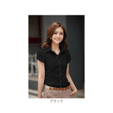 ブラウス 半袖 レディース 通販 シャツブラウス 半袖ブラウス シャツ 半袖シャツ ワイシャツ Yシャツ 制服 襟付き 衿付き チューリップ袖 パフスリーブ きれいめ カジュアル ビジネス