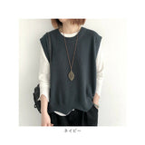 ベスト ニット 通販 ニットベスト レディース プルオーバー クールネック レイヤード 重ね着 体型カバー ノースリーブ シンプル カジュアル ナチュラル おしゃれ 着回し トップス 春 秋