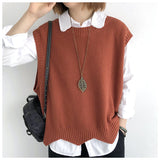 ベスト ニット 通販 ニットベスト レディース プルオーバー クールネック レイヤード 重ね着 体型カバー ノースリーブ シンプル カジュアル ナチュラル おしゃれ 着回し トップス 春 秋