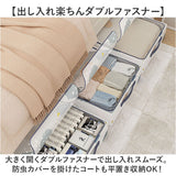 ベッド下 収納 Lサイズ 通販 収納ボックス 折りたたみ 収納ケース 衣類収納 布団収納ケース 省スペース 大容量 PVC製 ダブルファスナー 取っ手付き 防塵 防湿 ナイロンメッシュ 書類 衣装