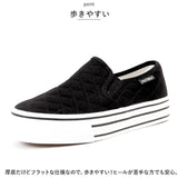 スリッポン 厚底 レディース 通販 スニーカー ぺたんこ 靴 シューズ キルティング 紐なし ひもなし 歩きやすい 可愛い かわいい シンプル フラット 女性 学生 通勤 通学 おしゃれ 大人