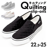 スリッポン 厚底 レディース 通販 スニーカー ぺたんこ 靴 シューズ キルティング 紐なし ひもなし 歩きやすい 可愛い かわいい シンプル フラット 女性 学生 通勤 通学 おしゃれ 大人