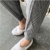 ニットパンツ レディース 通販 ニット パンツ テーパードパンツ イージーパンツ ルームウェア 部屋着 ロングパンツ 長ズボン ズボン テーパード ケーブル編みニット ウエストゴム