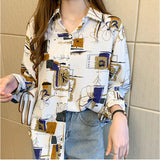 ブラウス プリント シャツ レディース 通販 プリントシャツ プリントブラウス シャツブラウス 長袖ブラウス 長袖シャツ レディースブラウス カジュアルブラウス カジュアルシャツ