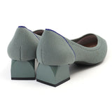 パンプス ニット 痛くない レディース 通販 レディース靴 婦人靴 ニット素材 ローヒール ポインテッドトゥ チャンキーヒール ローファー 歩きやすい 柔らか やわらかい フォーマル