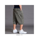 ショートパンツ メンズ 通販 ハーフパンツ 七分丈パンツ カーゴパンツ ウェストゴム クロップドパンツ ボトムス シンプル 無地 コットン 綿 パンツ ズボン カジュアルパンツ 男性