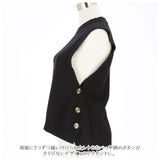 ニットベスト レディース 通販 サイドボタン ニット ベスト セーター 両サイド ボタン付き ゆったり かわいい 春 夏 秋 おしゃれ 体型カバー 通勤 通学