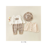ベビー服 上下セット 通販 フォーマル 長袖 赤ちゃん ベビー 子ども服 ロンパース キッズ 子供 女の子 男の子 ワンピース 帽子付き 姉妹 兄弟 出産祝い チェック柄 オシャレ おしゃれ