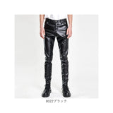 スキニーパンツ メンズ 通販 レザーパンツ カジュアルパンツ スリムパンツ スリムフィット ライダーズパンツ PUレザー パンツ ズボン フェイクレザーパンツ 長ズボン おしゃれ かっこいい