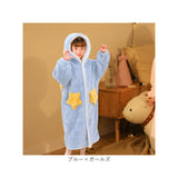 キッズ バスローブ 通販 ガウン ナイトガウン ロングガウン ルームウェア 着る毛布 部屋着 パジャマ 寝巻き 寝巻 フード付き フード 男の子 女の子 フランネル 暖かい あたたかい