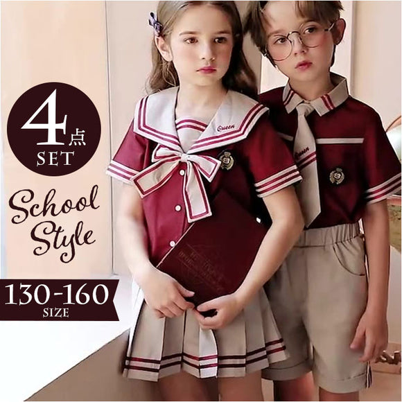 幼稚園 制服 通販 学園制服 こども 子供 キッズ 半袖ブラウス トップス スカート パンツ ダンス衣装 パフォーマンスウェア 通園 通学 ジュニア 女の子 男の子 シンプル オシャレ かわいい