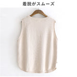 ニットベスト ショート レディース 通販 トップス ショート丈 無地 シンプル 丸首 ベスト 重ね着 コーディネート おしゃれ カジュアル ニットトップス ノースリーブアウター レイヤード