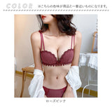 ブラ ショーツ セット ノンワイヤー 通販 下着 レディース ブラジャー ショーツ 上下セット 3/4カップ 女性 ブラショーツセット ワイヤーなし ボリュームアップ レース 脇高 美乳 盛れる