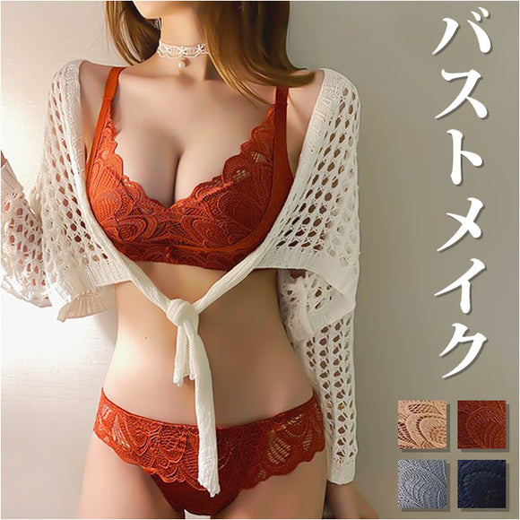 ブラジャー ショーツ セット 通販 ノンワイヤー ブラ ショーツセット ブラショーツ 上下セット ノンワイヤーブラ レディースインナー 婦人下着 レース ランジェリー 背中ホック