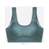 ブラジャー ノンワイヤー ホックなし 通販 後ろVレース 接触冷感 冷感 ノンワイヤーブラ 背中開き インナー レディースインナー フルカップブラジャー 下着 ブラ 単品 フルカップブラ