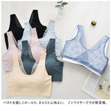 ブラジャー ノンワイヤー ホックなし 通販 後ろVレース 接触冷感 冷感 ノンワイヤーブラ 背中開き インナー レディースインナー フルカップブラジャー 下着 ブラ 単品 フルカップブラ