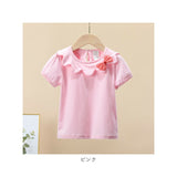 丸襟 カットソー キッズ 半袖 通販 ブラウス Tシャツ リボン コットン 綿 子供服 ガールズ ベビー 女の子 子供 子ども こども トップス おしゃれ かわいい